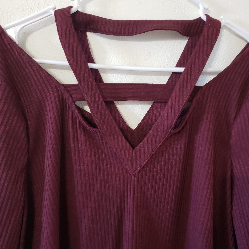 Doe & Rae Medium Cold Shoulder Ribbed Dress - Picture 2 of 5